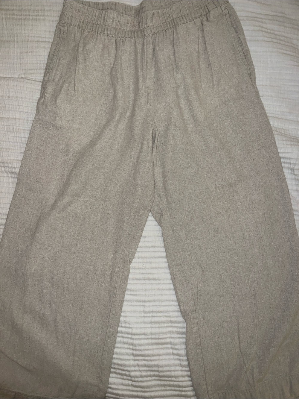 Old Navy Wide-Leg Linen-Blend Pants in Light Taupe